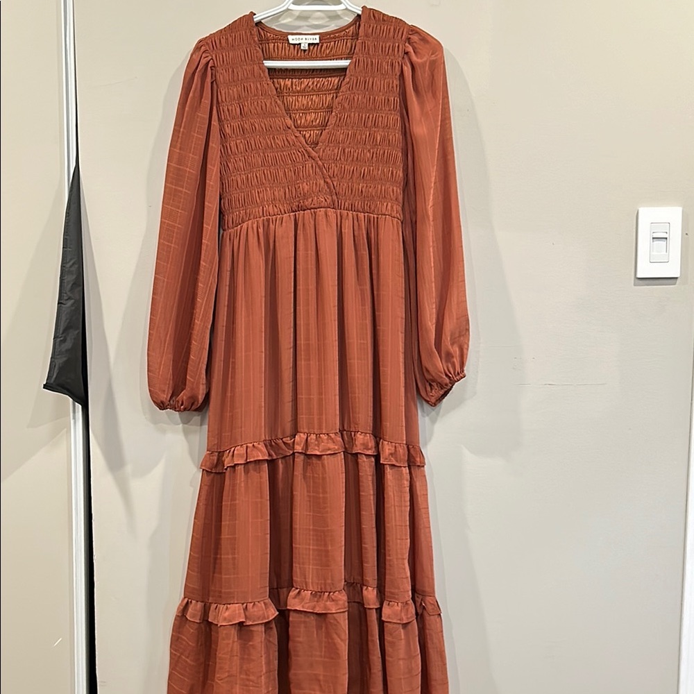 Free People Inspired Rust Maxi Dress